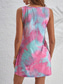 tanie Sukienki tie-dye i gradientowe-Damskie Sukienka mini Sukienka A line Sukienka z odkrytymi ramionami Urlop Codzienny Codzienny Luźna Graficzny Wzór tie-dye Bez rękawów Dekolt w kształcie litery U Rumiany róż Lato
