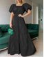 preiswerte Weiße Freizeitkleider-Damen kleid lang Weißes Kleid Sommerkleid Boho-Kleid Elegant Puffärmel Täglich Sommerkleid Lockere Passform Glatt Einfarbig Kurzarm Quadratischer Ausschnitt Schwarz Weiß Orange Sommer