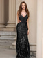 cheap Prom Dresses-Mermaid / Trumpet Prom Dresses Elegant Dress Formal Wedding Floor Length Sleeveless Spaghetti Strap Sequined with Embroidery