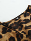 abordables Vestidos casuales con flores-Mujer Vestido Midi Vestido informal Vestido Estampado Moda Festivos Noche Fin de semana Ajuste regular Leopardo Manga Larga Escote en Pico Blanco Rosa Marrón Gris Verano