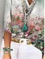 cheap Floral Tops-Women&#039;s Blouse Ombre Floral Graphic Stylish Beach Short Sleeve V Neck Regular Tops Daily Print Sage Green Summer Spring Fall