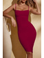 cheap White Graduation Dresses-Women&#039;s Midi Dress White Dress Graduation Dress Bodycon Slip Dress Fashion Vacation Birthday Holiday Regular Fit Plain Sleeveless Spaghetti Strap Black White Wine Red Summer