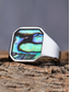 cheap Men's Jewelry-Men's square streamer shell stainless steel ring, gold and silver, fashionable and individual, suitable for daily vacation wear and casual gatherings