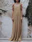 ieftine Rochie simplă-Pentru femei Rochie Lunga Rochie Maxi Rochie de Cocktail Modă Concediu Petrecere ceai Ieșire Fit regulat Simplu Fără manșon Stil Nautic Albastru piscină Negru Galben Mov Vară