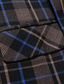 billige Herre Klassiske Blazere-Herre Blazer Virksomhet Cocktailfest Bryllupsfest Mote Fritid Vår Høst Polyester Ruter Lomme Knapper Bekvem Enkeltkneppet Blazer kaffe