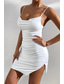 cheap White Graduation Dresses-Women&#039;s Mini Dress White Dress Graduation Dress Sexy Dress Slip Dress Fashion Mature Graduation Date Going out Regular Fit Plain Sleeveless Spaghetti Strap White Summer