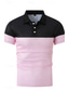 cheap Men&#039;s Classic Polo-Men&#039;s Golf Shirt Golf Polos Shirts Work Business Lapel Short Sleeve Modern Comfortable Color Block Patchwork Buttons Summer Spring Regular Fit Wine Pinky Yellow Blue Green Light Sky Blue Golf Shirt