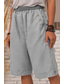 cheap Cotton Linen Shorts-Women&#039;s Cotton Linen Shorts Shorts Slacks Streetwear Casual Short Natural Plain Pocket Breathability Soft Micro-elastic Outdoor Daily Wear Navy Black White Army Green Summer Regular Fit