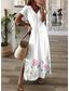 preiswerte Blumenkleider-Damen Maxikleid Sommerkleid A Linie Kleid Urlaub Lässig Strand Party Ausgehen Normale Passform Blumen Grafik Kurzarm V Ausschnitt Hellrosa Weiß Rosa Frühling Herbst