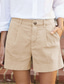 cheap Cotton Linen Shorts-Women&#039;s Linen-Inspired Shorts Shorts Slacks Streetwear Casual Short Natural Plain Zipper Pocket Buckle Breathability Soft Comfortable Micro-elastic Street Going out Navy Black White Khaki Summer