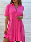 cheap White Casual Dresses-Women&#039;s Mini Dress Petite Dress White Dress Shirt Dress Casual Dress Summer Dress Fashion Classic Modern Daily Weekend Regular Fit Plain Half Sleeve Shirt Collar Black White Red Blue Summer