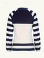 cheap Stripe&amp;Geometric tee-Women&#039;s Blouse Graphic Ocean Striped Casual Beach Long Sleeve V Neck Regular Tops Daily Going out Weekend Print Navy Blue Spring Fall