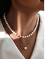 voordelige Dames ketting-elegante gelaagde parelketting voor dames – gouden ketting met witte imitatieparels, klassieke vintage sieraden voor bruiloften, feesten en formele evenementen
