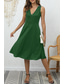 cheap Cocktail Dress-Women&#039;s Midi Dress Party Dress Cocktail Dress Fashion Party Birthday Date Regular Fit Plain Sleeveless V Neck Black Wine Blue Dark Green Summer