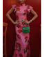 cheap Casual Floral Dresses-Women&#039;s Long Dress Maxi Dress Party Dress Cheongsam Dress Fashion Outdoor Party Tea Party Regular Fit Flower Sleeveless Stand Collar Black Red Apricot Summer