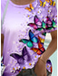 cheap Animals tee-Women&#039;s T Shirt Graphic Animal Stylish Casual Short Sleeve Crew Neck Regular Tops Daily Weekend Print Purple Summer Spring