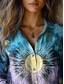 economico Top d&#039;Arte e Design per Donne-Per donna Camicia Grafico Stella Casual Manica Lunga Colletto a Camicia Top Regolari Lavoro Quotidiano Bottoni Stampato Blu Primavera Autunno Inverno