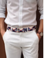 economico Cinture da uomo-cintura elastica intrecciata da uomo – design intrecciato multicolore con punta in pelle e fibbia in metallo, stile casual e da golf, vestibilità regolabile per jeans e pantaloni, perfetta per lo sport e l'uso quotidiano