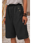 cheap Cotton Linen Shorts-Women&#039;s Cotton Linen Shorts Shorts Slacks Streetwear Casual Short Natural Plain Pocket Breathability Soft Micro-elastic Outdoor Daily Wear Navy Black White Army Green Summer Regular Fit