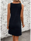 preiswerte Humor &amp; Zitate Kleid-Damen God Minikleid A-Linien-Kleid Sommerkleid Schulterfreies Kleid Urlaub Casual Daily Loose Fit Grafik Buchstabe Ärmellos U-Ausschnitt Schwarz Grau Sommer