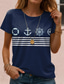 cheap Humor&amp;Quotes tee-Women&#039;s T Shirt Rose Floral Graphic Elegant Vintage Fashion Short Sleeve Round Neck Regular Tops Daily Going out Weekend Print White Navy Blue Blue Dusty Blue Light Blue Summer