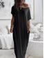 cheap Plain Dress-Women&#039;s Maxi Dress T Shirt Dress Tee Dress Casual Outdoor Daily Holiday Regular Fit Plain Short Sleeve Crew Neck Black White Gray Summer