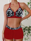 cheap Bikini Sets-Women&#039;s Swimwear Bikini 2 Piece Monokini Cheeky Swimsuit Knitted Vacation Tropical Color Block Stripe Plunge Sleeveless Bathing Suits