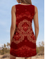 cheap Boho Dress-Women&#039;s Mini Dress Sundress Shift Dress Off The Shoulder Dress Vacation Casual Going out Slim Graphic Paisley Sleeveless V Neck Wine Summer Spring