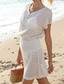 preiswerte Weiße Freizeitkleider-Damen Minikleid Sommerkleid Weißes Kleid Mode Klassisch Täglich Strand Wochenende Normale Passform Einfach Ärmellos V Ausschnitt Schwarz Weiß Königsblau Aprikose Sommer