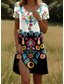 abordables Robes Boho-Robe Mini Femme Pâques Robe T-Shirt Robe Tee Robe d&#039;été Décontractée Quotidien Ajustement Régulier Graphique Floral Manches Courtes Col Ronde Beige Été Printemps