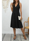 cheap Cocktail Dress-Women&#039;s Midi Dress Party Dress Cocktail Dress Fashion Party Birthday Date Regular Fit Plain Sleeveless V Neck Black Wine Blue Dark Green Summer