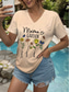 cheap Mother&#039;s Day Top-Mother&#039;s Day Women&#039;s T Shirt Floral Graphic Butterfly Casual Short Sleeve V Neck Regular Tops Daily Weekend Print White Yellow Dusty Rose Dusty Blue Summer Spring