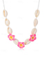 billige Halskjede for kvinner-håndlaget cowrie shell-kjede med plumeria-blomster – boho hawaiianske strandsmykker for kvinner, justerbar sommersurferchoker, tropisk ferie og festivaltilbehør
