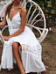 cheap White Casual Dresses-Women&#039;s Midi Dress Cotton Linen Dress Slip Dress Boho Dress Basic Classic Modern Vacation Holiday Going out Regular Fit Plain Sleeveless Spaghetti Strap White Summer
