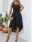 levne černé midi šaty-Dámské Mini šaty Šaty na promoci Šaty na párty Letní šaty Slip Dress Elegantní Módní Párty Svatební host Koktejlový večírek Běžný Bez vzoru Bez rukávů Špagetová ramínka Černá Fialová Léto