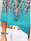 cheap Women&#039;s Floral Tops-Women&#039;s Blouse Ombre Floral Graphic Stylish Beach Short Sleeve V Neck Regular Tops Daily Print Blue Summer Spring