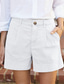 cheap Cotton Linen Shorts-Women&#039;s Linen-Inspired Shorts Shorts Slacks Streetwear Casual Short Natural Plain Zipper Pocket Buckle Breathability Soft Comfortable Micro-elastic Street Going out Navy Black White Khaki Summer