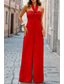 cheap Party Jumpsuits-Women&#039;s Normal Jumpsuit Elegant Solid Color Sleeveless Halter Neck Backless Party Regular Fit Black White Red Summer