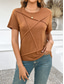 cheap Plain tee-Women&#039;s T Shirt Solid Color Plain Fashion Modern Casual Short Sleeve Crew Neck Regular Tops Daily Weekend Black Pink Brown Gray Summer