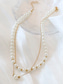 voordelige Dames ketting-elegante gelaagde parelketting voor dames – gouden ketting met witte imitatieparels, klassieke vintage sieraden voor bruiloften, feesten en formele evenementen