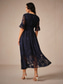 preiswerte abendkleider-Damen Maxikleid Cocktailkleid Kleid für Hochzeitsgäste Halbformelles Kleid A Linie Kleid Elegant Arbeit Geburtstag Flattrige Ärmel Hochzeitsgast Cocktailparty Formeller Abend Normale Passform