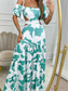 ieftine Rochii cu Imprimeu-Pentru femei Rochii Midi Rochie Boho cu maneca lunga Elegant Stilat Sexy Supradimensionat Floral Manșon scurt De Pe Umăr Vernil Albastru piscină Portocaliu Trifoi Vară Primăvară