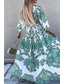 ieftine Rochie Boho de vacanță-Pentru femei Rochii Midi Rochii Tip Cămașă Rochie florala Rochie Boho Rochie imprimata Modă Concediu Ieșire Fit regulat Floare Manșon Lung În V Portocaliu Trifoi Gri Vară