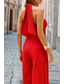 cheap Party Jumpsuits-Women&#039;s Normal Jumpsuit Elegant Solid Color Sleeveless Halter Neck Backless Party Regular Fit Black White Red Summer