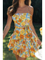 cheap Casual Floral Dresses-Women&#039;s Mini Dress Graduation Dress Floral Dress Print Dress Modern Outdoor Vacation Weekend Regular Fit Flower Sleeveless Spaghetti Strap Orange Summer