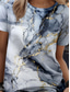 cheap Art&amp;Design tee-Women&#039;s T Shirt Graphic Marble Stylish Casual Short Sleeve Round Neck Regular Tops Daily Weekend Print Silver Summer Spring