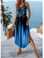 tanie Sukienki boho-Sukienka maxi dla kobiet sukienka letnia sukienka w linii A sukienka slip codzienna wakacyjna regularny krój kwiatowa graficzna bez rękawów dekolt w serek niebieska lato wiosna