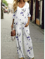 voordelige Blousepakken voor dames-Dames 2-delige basis neon  felle shirt blouse 3/4 lengte mouw V-hals ombre bloemenprint casual wit zomer reguliere pasvorm