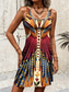 tanie Sukienki boho-Damskie Sukienka mini Sukienka A line Letnie sukienki Sukienka z odkrytymi ramionami Bohema Urlop Zabytkowe Codzienny Luźna Kwiaty Graficzny Tropikalny Bez rękawów Dekolt w kształcie litery U