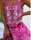 abordables Robes Boho-Femmes Mini Robe Robe trapèze Robe d&#039;été Robe à épaules dénudées Vacances Occasionnel Quotidien Coupe Ample Graphique Géométrique Sans manches Col en U Violet Orange Vert Été